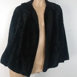 Faux fur 3/4 sleeve trapeze coat